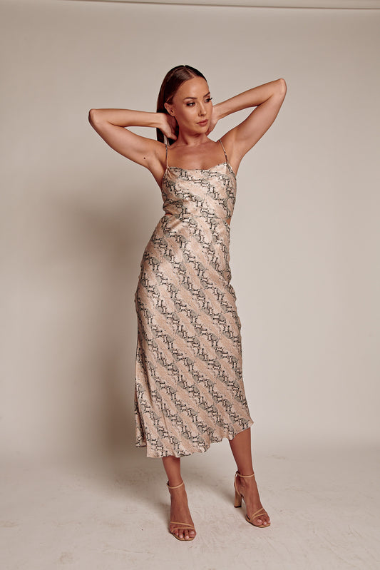 Snake Criss Cross Midi Dress