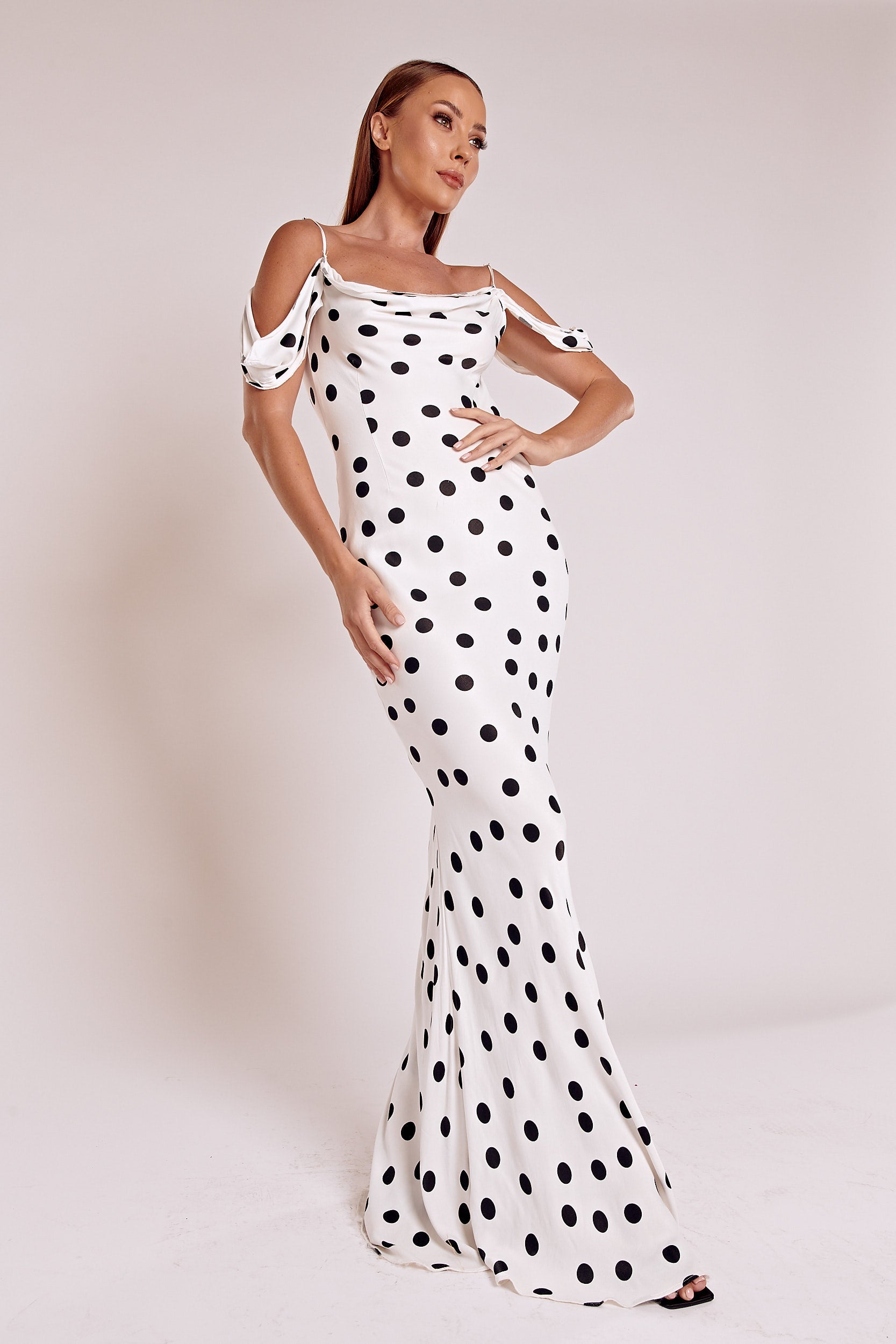 Antonia Polka-Dot Maxi Dress – BOOK YOUR LOOK